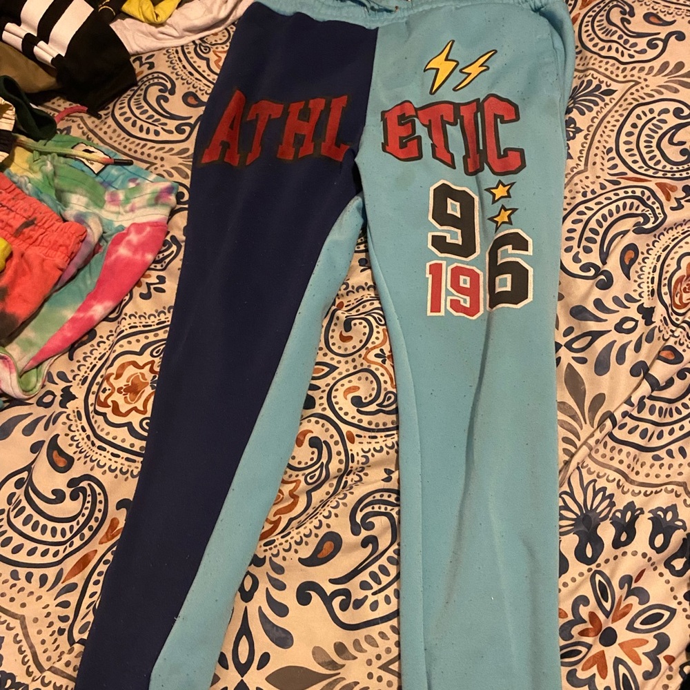 Kids Two-Tone Joggers - Blue and Teal